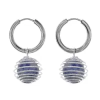 Серьги Конго с нат.камнем Содалит SEC-08-15