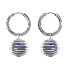 Серьги Конго с нат.камнем Содалит SEC-08-15