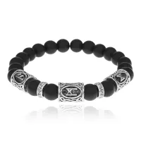 Браслет Защита от сглаза, порчи, зла, Лава 8мм BSRCR-005