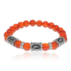Браслет Руны Пива (защита от магии), Сердолик 8мм BSRCR-006