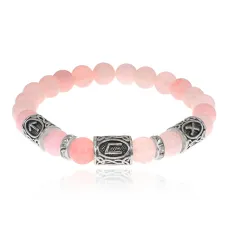 Браслет Удача в любви, Розовый кварц 8мм BSRCR-007