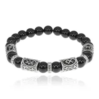 Браслет Растущее благосостояние, Черный агат 8мм BSRCR-010