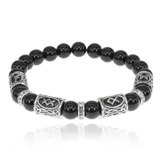 Браслет Растущее благосостояние, Черный агат 8мм BSRCR-010