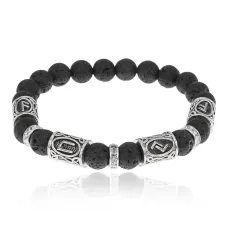 Браслет Счастье, удача, успех, Лава 8мм BSRCR-012