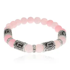 Браслет Любовь и семья, Розовый кварц 8мм BSRCR-015