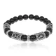 Браслет Защита от энергетических вампиров, Черный агат 8мм BSRCR-016