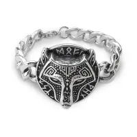 Браслет Волк, нержавеющая сталь, 20см BS867-02