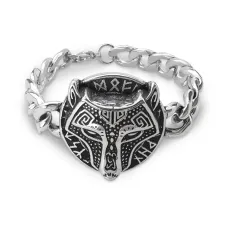 Браслет Волк, нержавеющая сталь, 20см BS867-02