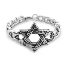 Браслет Звезда Давида, нержавеющая сталь, 20см BS867-04