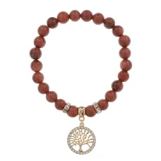 Браслет Дерево жизни (защита и развитие) синт.камень Корич. авантюрин 8мм BS-CR-0001
