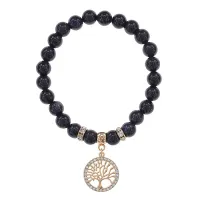 Браслет Дерево жизни (защита и развитие) синт.камень Синий авантюрин 8мм BS-CR-0002