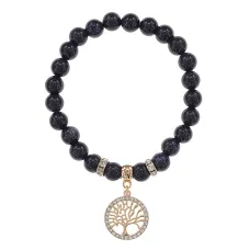 Браслет Дерево жизни (защита и развитие) синт.камень Синий авантюрин 8мм BS-CR-0002