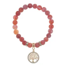 Браслет Дерево жизни (защита и развитие) нат.камень Африканский агат 8мм BS-CR-0004