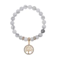 Браслет Дерево жизни (защита и развитие) нат.камень Кахолонг 8мм BS-CR-0007