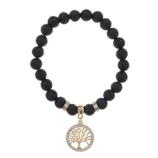 Браслет Дерево жизни (защита и развитие) нат.камень Лава 8мм BS-CR-0009