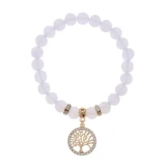 Браслет Дерево жизни (защита и развитие) синт.камень Лунный камень 8мм BS-CR-0011