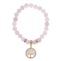Браслет Дерево жизни (защита и развитие) нат.камень Розовый кварц 8мм BS-CR-0015