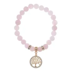 Браслет Дерево жизни (защита и развитие) нат.камень Розовый кварц 8мм BS-CR-0015