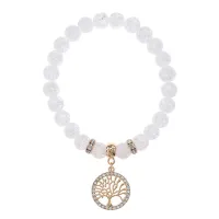 Браслет Дерево жизни (защита и развитие) синт.камень Сахарный кварц 8мм BS-CR-0016