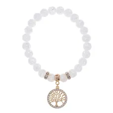 Браслет Дерево жизни (защита и развитие) синт.камень Сахарный кварц 8мм BS-CR-0016