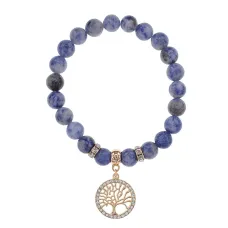 Браслет Дерево жизни (защита и развитие) нат.камень Содалит 8мм BS-CR-0018