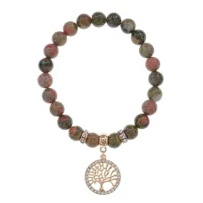 Браслет Дерево жизни (защита и развитие) нат.камень Унакит 8мм BS-CR-0020