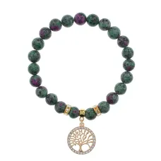 Браслет Дерево жизни (защита и развитие) синт.камень Цоизит 8мм BS-CR-0022