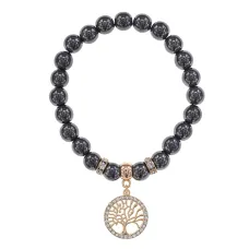 Браслет Дерево жизни (защита и развитие) синт.камень Гематит (не магнит.) 8мм BS-CR-0028