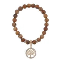 Браслет Дерево жизни (защита и развитие) нат.камень Песочная яшма 8мм BS-CR-0030