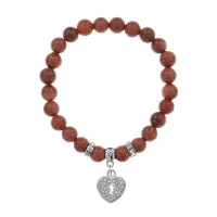 Браслет Сердце (Любовь и семейное счастье) синт.камень Корич. авантюрин 8мм BS-CR-0031