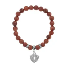 Браслет Сердце (Любовь и семейное счастье) синт.камень Корич. авантюрин 8мм BS-CR-0031
