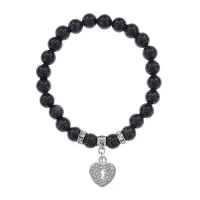 Браслет Сердце (Любовь и Семейное Счастье) синт.камень Синий авантюрин 8мм BS-CR-0032