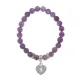 Браслет Сердце (Любовь и Семейное Счастье) нат.камень Аметист 8мм BS-CR-0033
