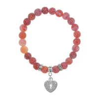 Браслет Сердце (Любовь и семейное счастье) нат.камень Африканский агат 8мм BS-CR-0034