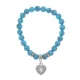 Браслет Сердце (Любовь и семейное счастье) синт.камень Бирюза 8мм BS-CR-0035