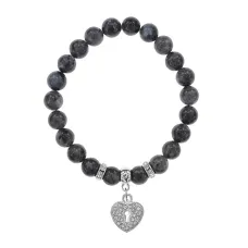 Браслет Сердце (Любовь и семейное счастье) нат.камень Лабрадор 8мм BS-CR-0038