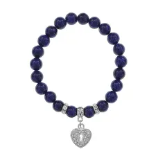 Браслет Сердце (Любовь и Семейное Счастье) нат.камень Лазурит 8мм BS-CR-0040