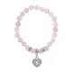 Браслет Сердце (Любовь и семейное счастье) нат.камень Розовый кварц 8мм BS-CR-0045