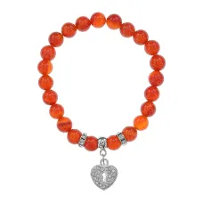 Браслет Сердце (Любовь и семейное счастье) нат.камень Сердолик 8мм BS-CR-0047