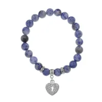 Браслет Сердце (Любовь и семейное счастье) нат.камень Содалит 8мм BS-CR-0048