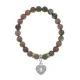 Браслет Сердце (Любовь и семейное счастье) нат.камень Унакит 8мм BS-CR-0050