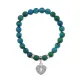 Браслет Сердце (любовь и семейное счастье) синт.камень Хризоколла 8мм BS-CR-0051