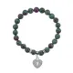 Браслет Сердце (любовь и семейное счастье) синт.камень Цоизит 8мм BS-CR-0052