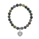 Браслет Сердце (Любовь и семейное счастье) нат.камень Яшма 8мм BS-CR-0055