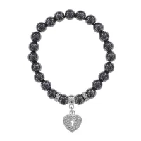 Браслет Сердце (Любовь и семейное счастье) синт.камень Гематит 8мм BS-CR-0058