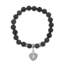 Браслет Сердце (любовь и семейное счастье) нат.камень Змеевик 8мм BS-CR-0059