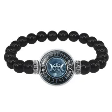 Браслет из черного агата Знак Богини BSBA-003