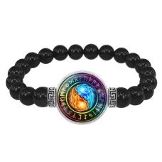 Браслет из черного агата Инь-Ян BSBA-004