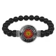 Браслет из черного агата Пентаграмма BSBA-005