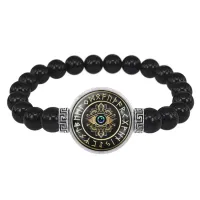 Браслет из черного агата Магический глаз BSBA-006